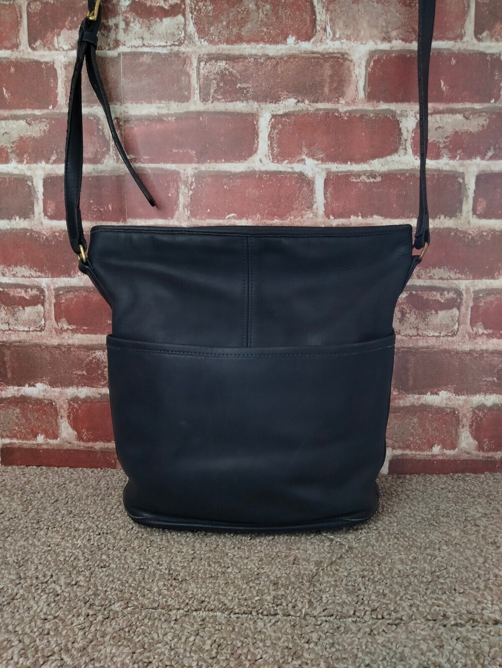 Coach Vintage Soho Bleecker Shoulder Bag Leather Bucket Hobo Slouchy Purse Black